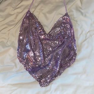 Vintage Violet/Purple Sparkly Halter